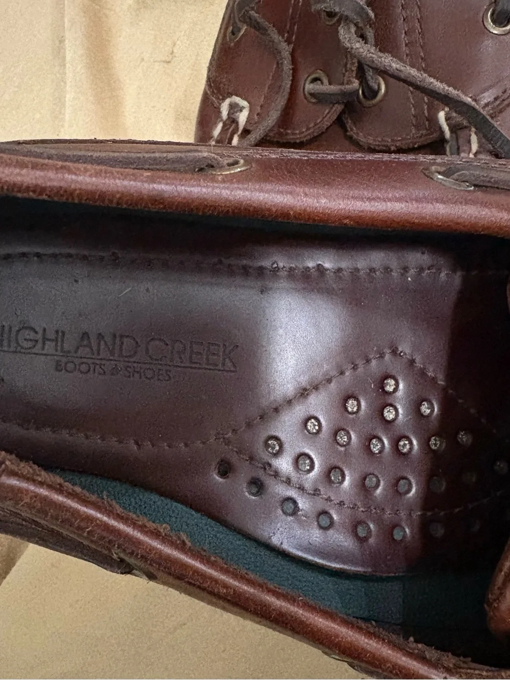 Highland Creek Men's Brown Leather Boat Shoes